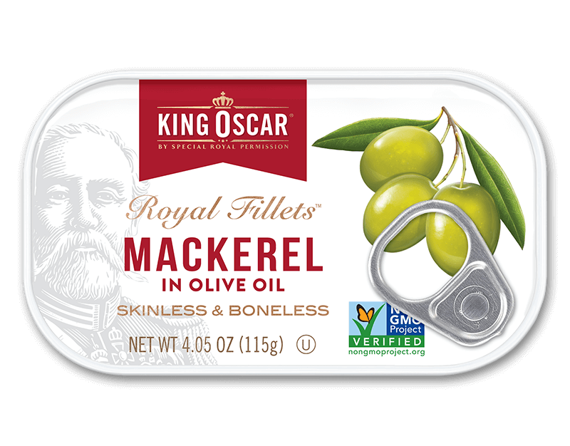 Skinless and Boneless Mackerel Fillets in Olive Oil